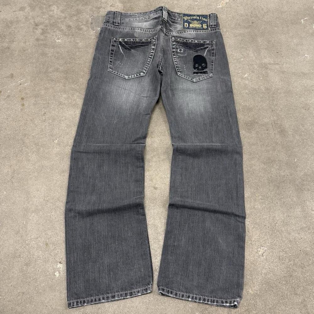 VINTAGE 00s REVOLUTION DOHO ARCHIVE STUDDED PUNK ROCK GRUNGE LOW RISE JEANS